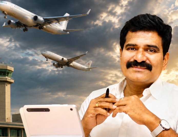 வானில் சிக்கிய அமைச்சர் சென்ற விமானம்...? தரையிறங்க முடியாமல் தவிப்பு..!