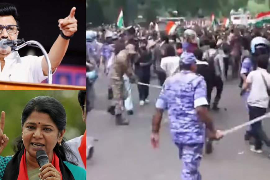 டெல்லி நீட் போராட்டத்தில் தடியடி... திமுக, கனிமொழி கடும் கண்டனம்!