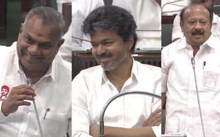 “தினந்தினம் டென்ஷன்ல இருக்கோம்..”: புஸ்ஸி ஆனந்த் -  எம்ஆர்கே இடையே கலகல…!