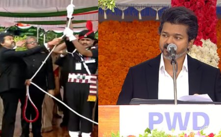 கோட்டையில் கொடியேற்றிய  முதலமைச்சர் விஜய்… அறிவித்த  அதிரடி அறிவிப்புகள் என்ன?