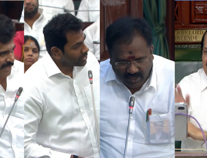 மைக்கை பிடுங்குங்க... அடுத்தடுத்து வார்த்தைவிட்ட அமைச்சர்கள்... டென்ஷனான சபாநாயகர்..!