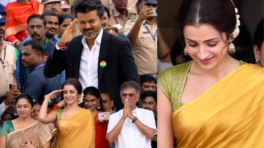 கொடியேற்றிய முதலமைச்சர் விஜய்... ஹைலைட்டான திரிஷா!