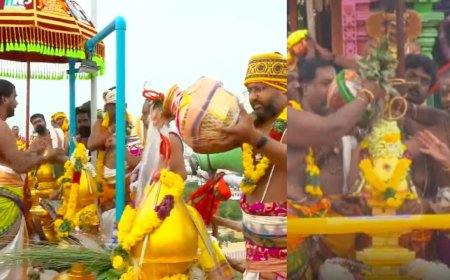 மதுரை குலுங்க குலுங்க..மீனாட்சி அம்மன் கோவில் திருக்குட நன்னீராட்டு விழா!