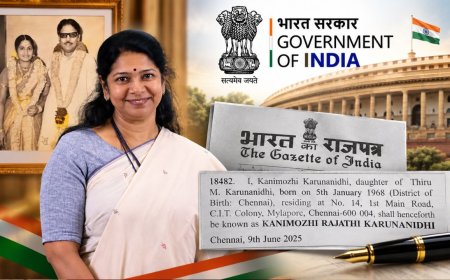 புதிய அடையாளத்துடன் கனிமொழி... Gazette - லும் பெயரை மாற்றினார் !