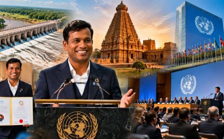 ஐ.நா. அரங்கில் ஒலித்த தமிழரின் குரல்! கல்லணை முதல் பிரகதீஸ்வரர் கோயில் வரை பேசிய சென்னை தொழிலதிபர்!