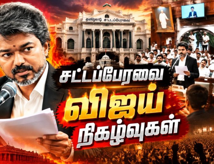 மாஸ் ஸ்பீச்... குற்றச்சாட்டு... சவால்... சைகை... பதிலடி...! விஜய் சட்டப்பேரவை ஸ்பெஷல்!