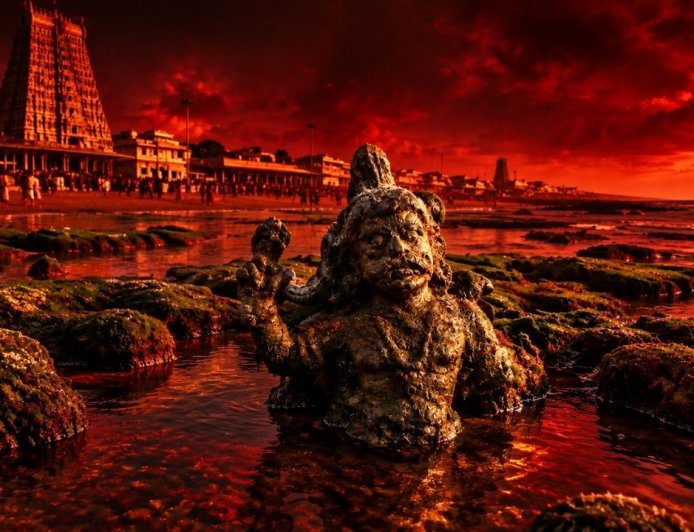 “அய்யா கருப்பனே வாரும் ஐயா..!” - திருச்செந்தூர் கடலில் தரிசனம் கொடுத்த கருப்பன்!