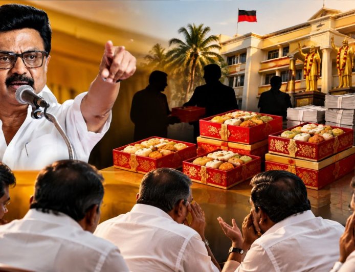  “ஒன்று முதல் ஐந்து ஸ்வீட் பாக்ஸா?” – ஆர்டர் போட்ட தலைமை... அரண்டுப் போன அறிவாலய மாஜிக்கள்..!