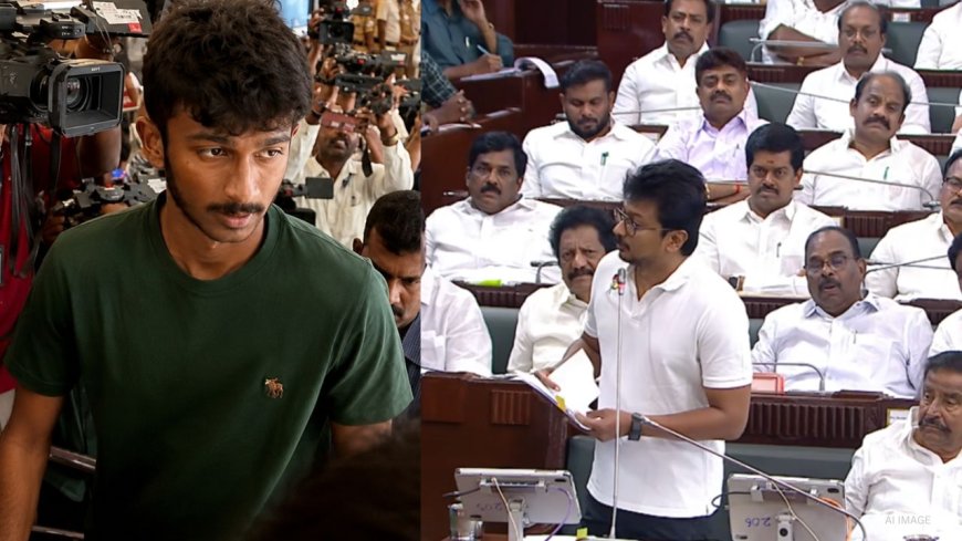 சட்டபேரவை கூட்டம்... தந்தை உரையை கேட்க ஆவலோடு வந்த இன்பநிதி!