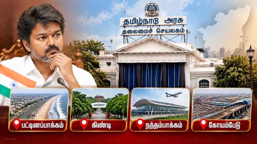 விஜய் வீட்டின் அருகில் புதிய தலைமை செயலகம்? பட்டியலில் 4 இடங்கள்?