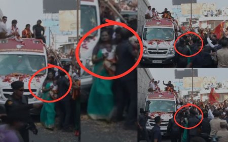 விஜய்யின் ரோடு ஷோ...கைக்குழந்தையுடன் கூட்டத்தில் சிக்கிய எம்.எல்.ஏ பல்லவி!