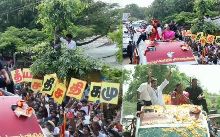 விஜய் பிரசாரத்தில் பேசுபொருளான பதாகை... என்ன எழுதப்பட்டிருந்தது?