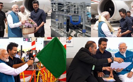 பூந்தமல்லி – வடபழனி மெட்ரோ சேவை தொடக்கம்: மோடி – விஜய் இருவரும் மெட்ரோவில் பயணம் !