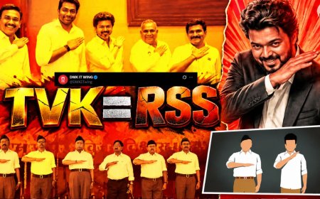 விஜய்யின் டிரெண்டிங் சைகை ! TVK = RSS என பதிவிட்டு அட்டாக் செய்த திமுக !