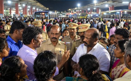 பண்டிகை கால ஏற்பாடு! தற்காலிக பேருந்து நிலையத்துக்கு எதிர்ப்பு ! அமைச்சருடன் மக்கள் வாக்குவாதம் !