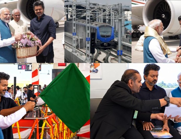 பூந்தமல்லி – வடபழனி மெட்ரோ சேவை தொடக்கம்: மோடி – விஜய் இருவரும் மெட்ரோவில் பயணம் !