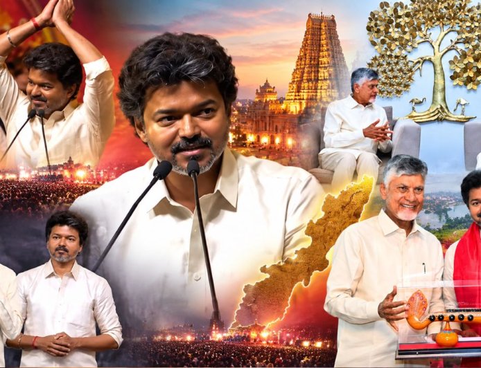 விஜய் – சந்திரபாபு நாயுடு ஒரே மேடையில் ! சுமுகமாக முடிந்த கிருஷ்ணா நதிநீர் விவகாரம் !