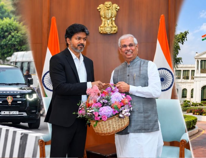 தமிழ்நாட்டின் ஆளுநராக அர்லேகர் ! மக்கள் பவனில் முதல்வர் விஜய் நேரில் வாழ்த்து !