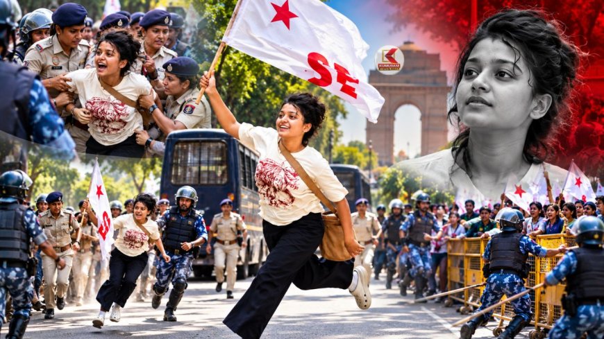 கையில் SFI கொடி.. பின்னால் போலீஸ்! வைரலாகும் SFI பெண் ? அதிரும் பின்னணி !