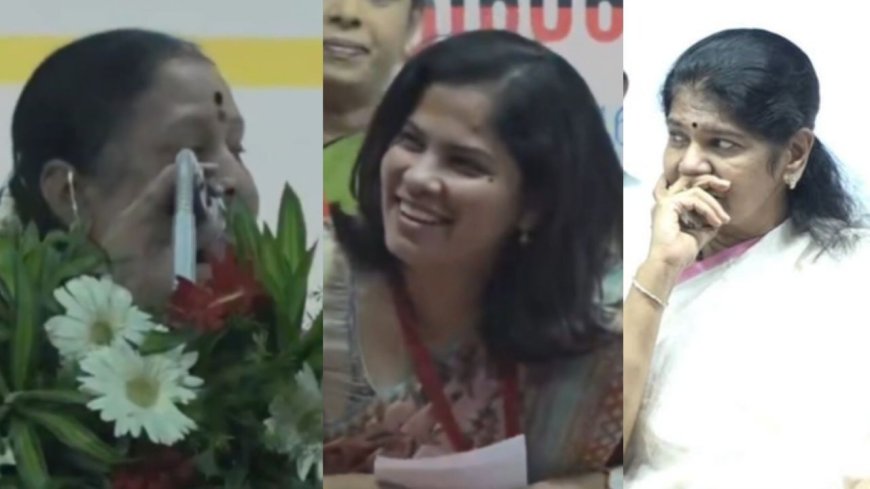 திமுக மேடையில் விஜய் குறித்த நாராச பேச்சு.. குலுங்கிச் சிரித்த பிரியா... மௌனம் காத்த கனிமொழி? கிளம்பிய சர்ச்சை!